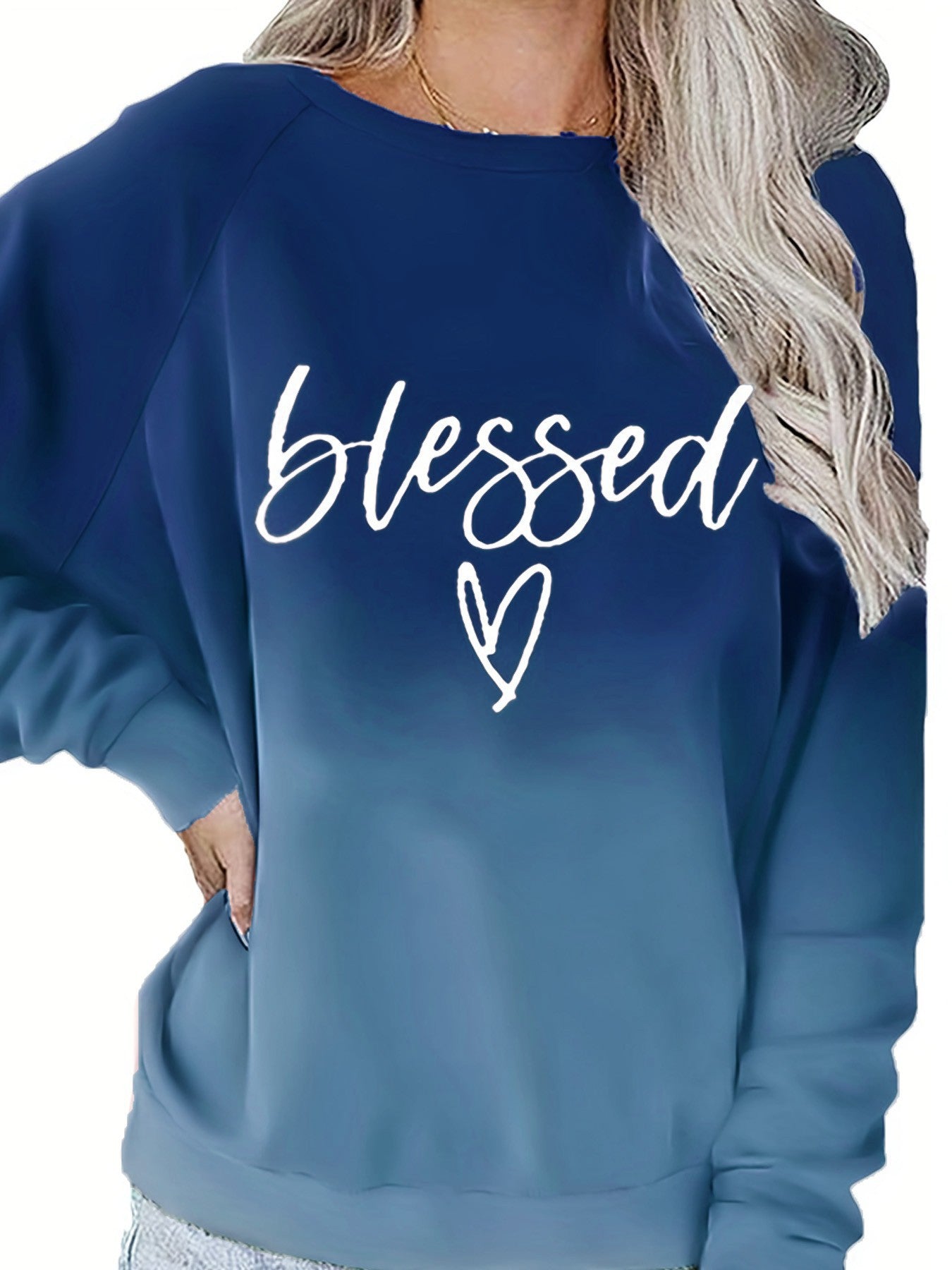 Women's Casual Letter Print Loose Long Sleeve Sweatshirt