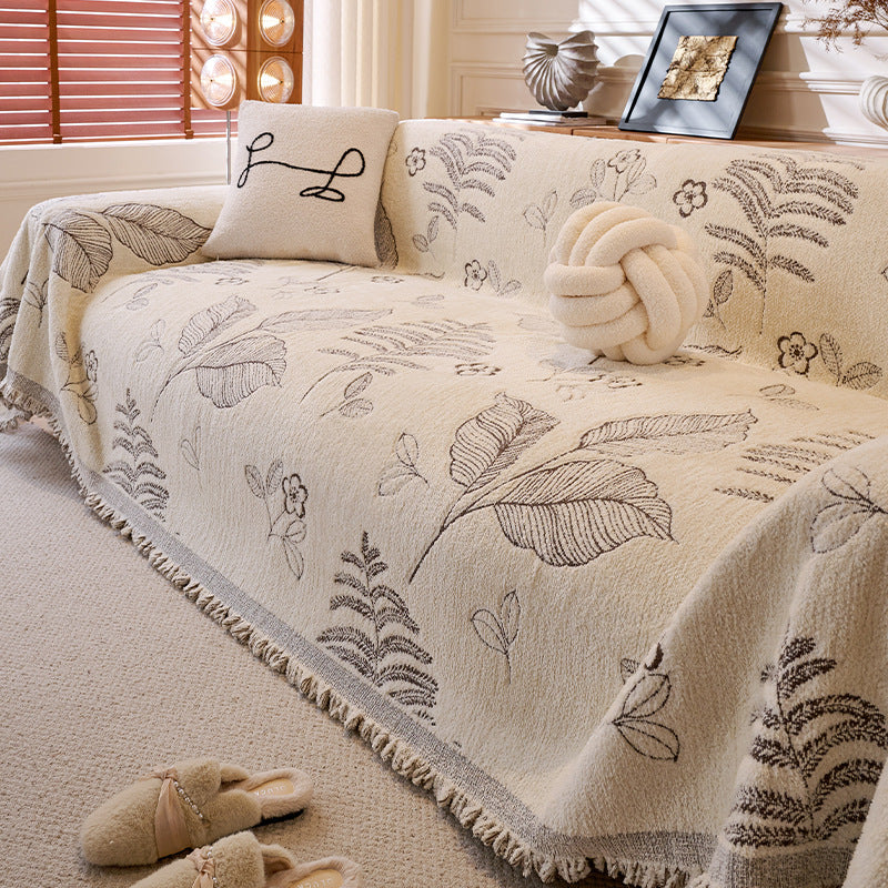 Winter Plush Luxury Sofa Cover – Cozy Retro Chenille Protection