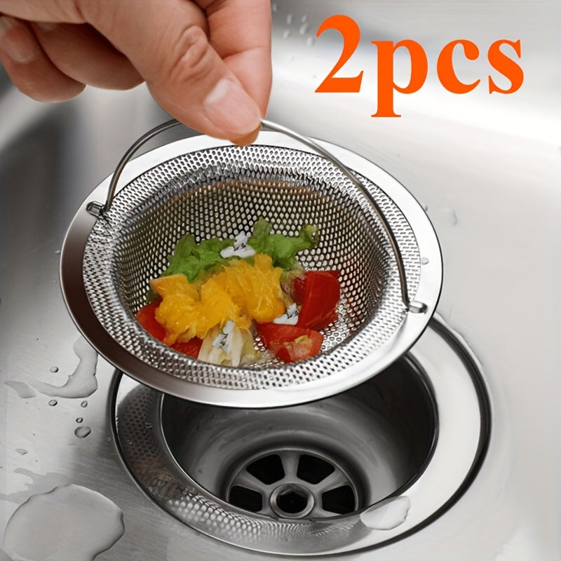 Stainless Steel Sink Strainer with Handle (Set of 1–6 Pieces)