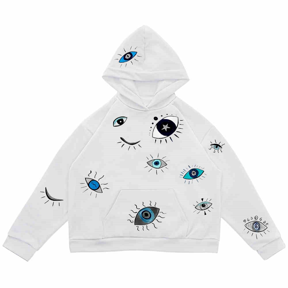 Unique Eye Stitching Hooded Sweatshirt