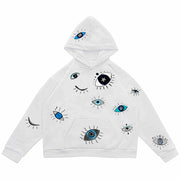 Unique Eye Stitching Hooded Sweatshirt