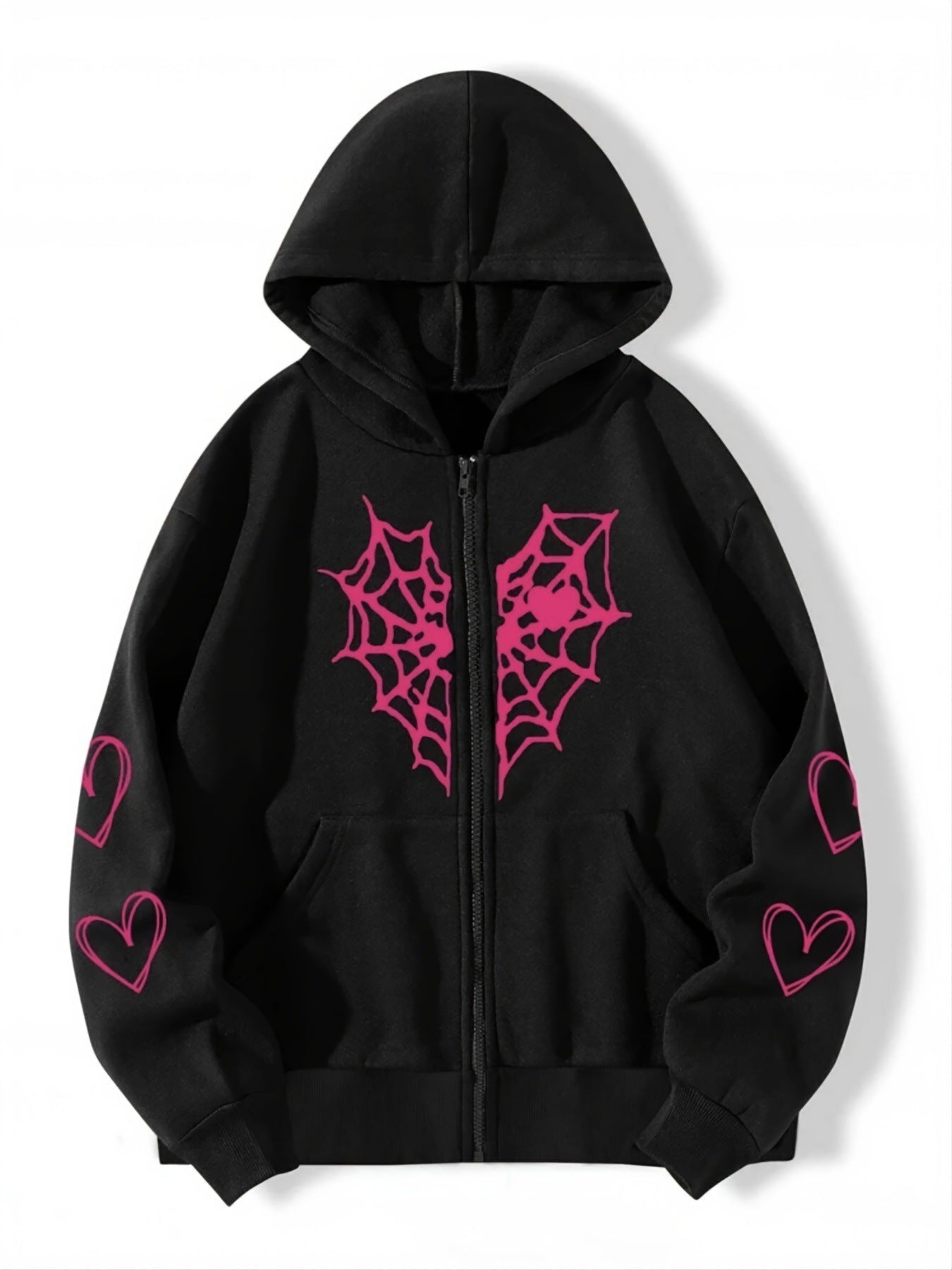 Women's Spider Web Hooded Cardigan Coat
