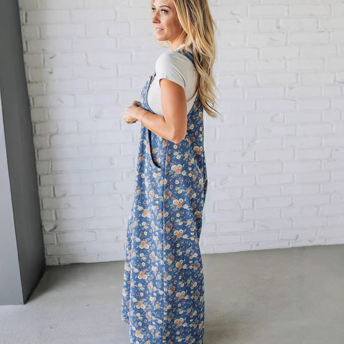 Women's Printed High-Waisted Casual Jumpsuit