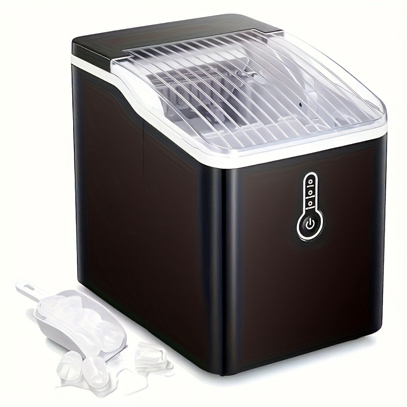 Bullet Ice Maker Countertop, Efficient Ice Maker Machine, 26Lbs/24Hrs, Bullet Ice 9 Cubes Ready In 6 Mins, Portable Ice Maker With Ice Scoop/Basket For Home/Kitchen/Office, Black