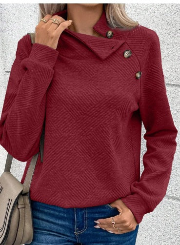 Asymmetric Solid Long Sleeve Pullover