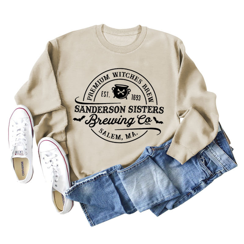 Cozy Alphabet Print Long Sleeve Casual Sweatshirt