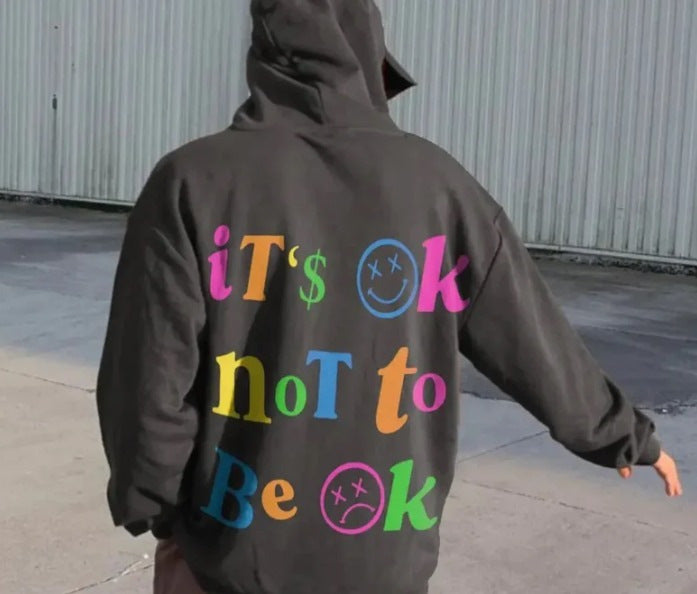 Women's Letter Print Drawstring Casual Hooded Sweatshirt