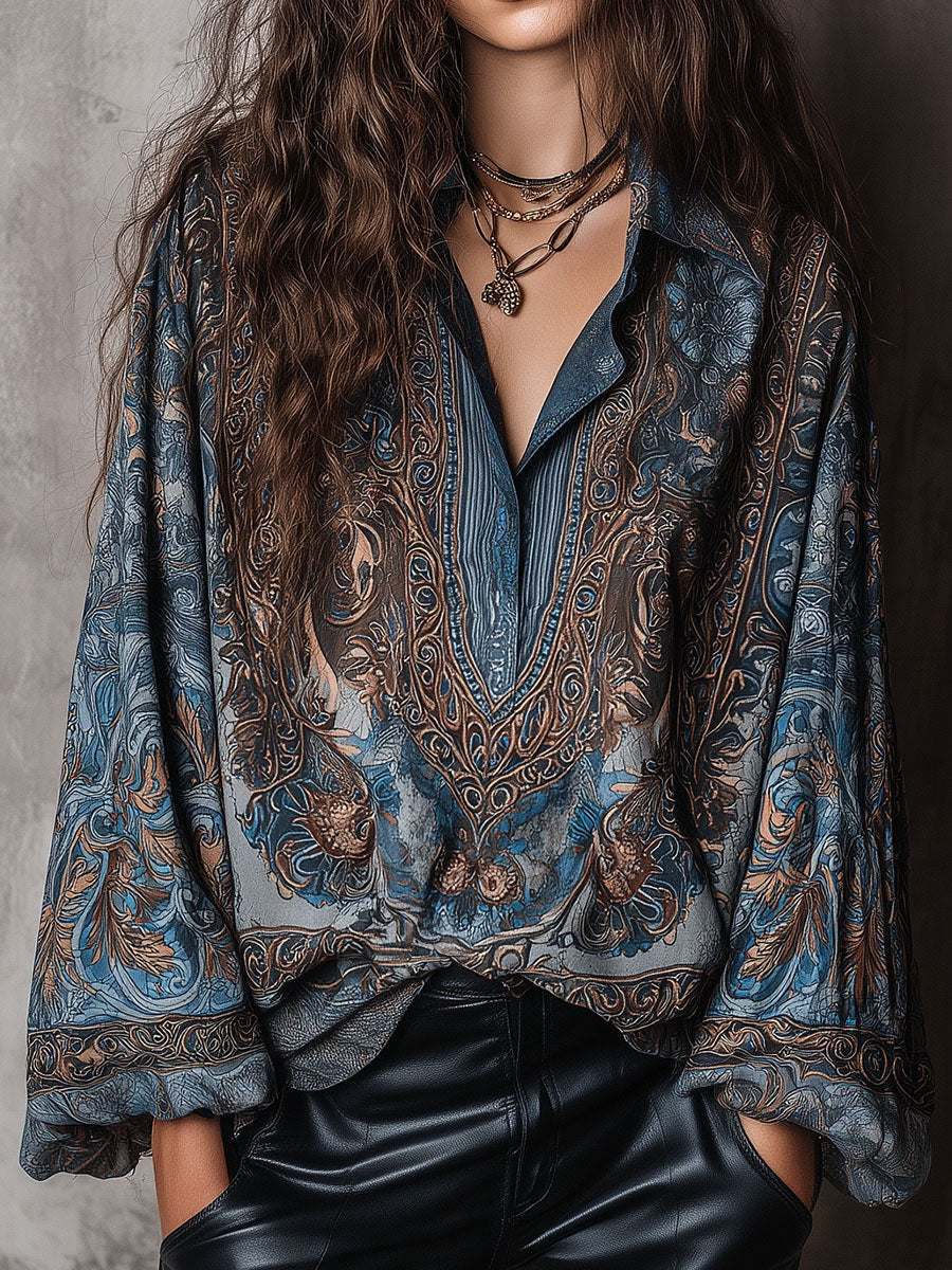 Printed Patchwork Long-sleeved Fashionable Casual Women's Clothing