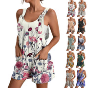 Women's V-Neck Casual Strap Pocket Jumpsuit