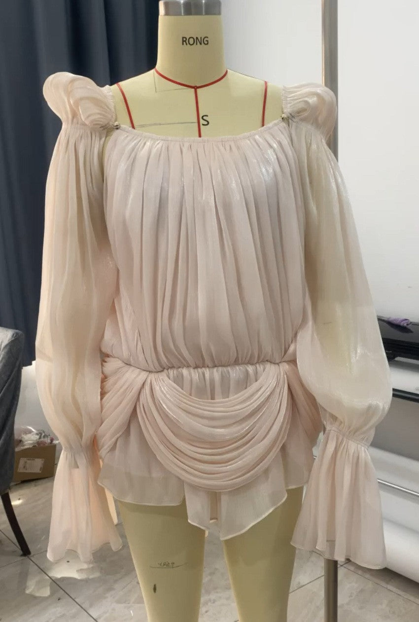 New European and American-style Sweet, Girly Off-shoulder Sexy Dress for Women