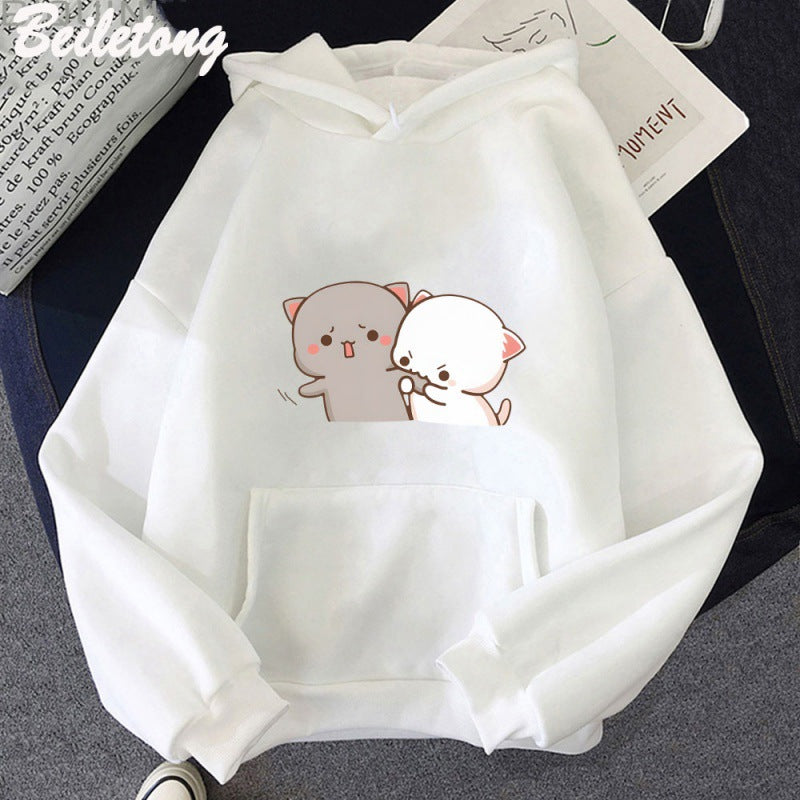 Women's Cartoon Print Casual Hoodie Streetwear Pullover