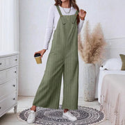 Women's Emerald Green Pleated Wide-Strap Jumpsuit