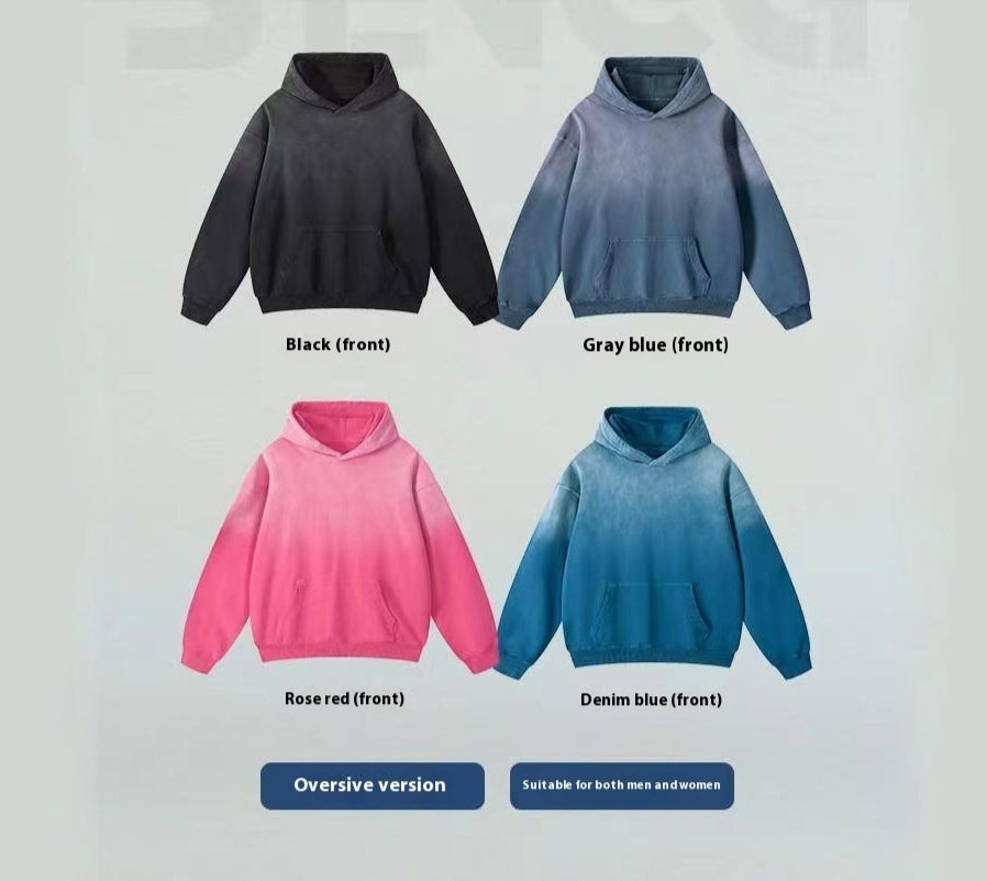Casual Distressed Hooded Couple Sweater