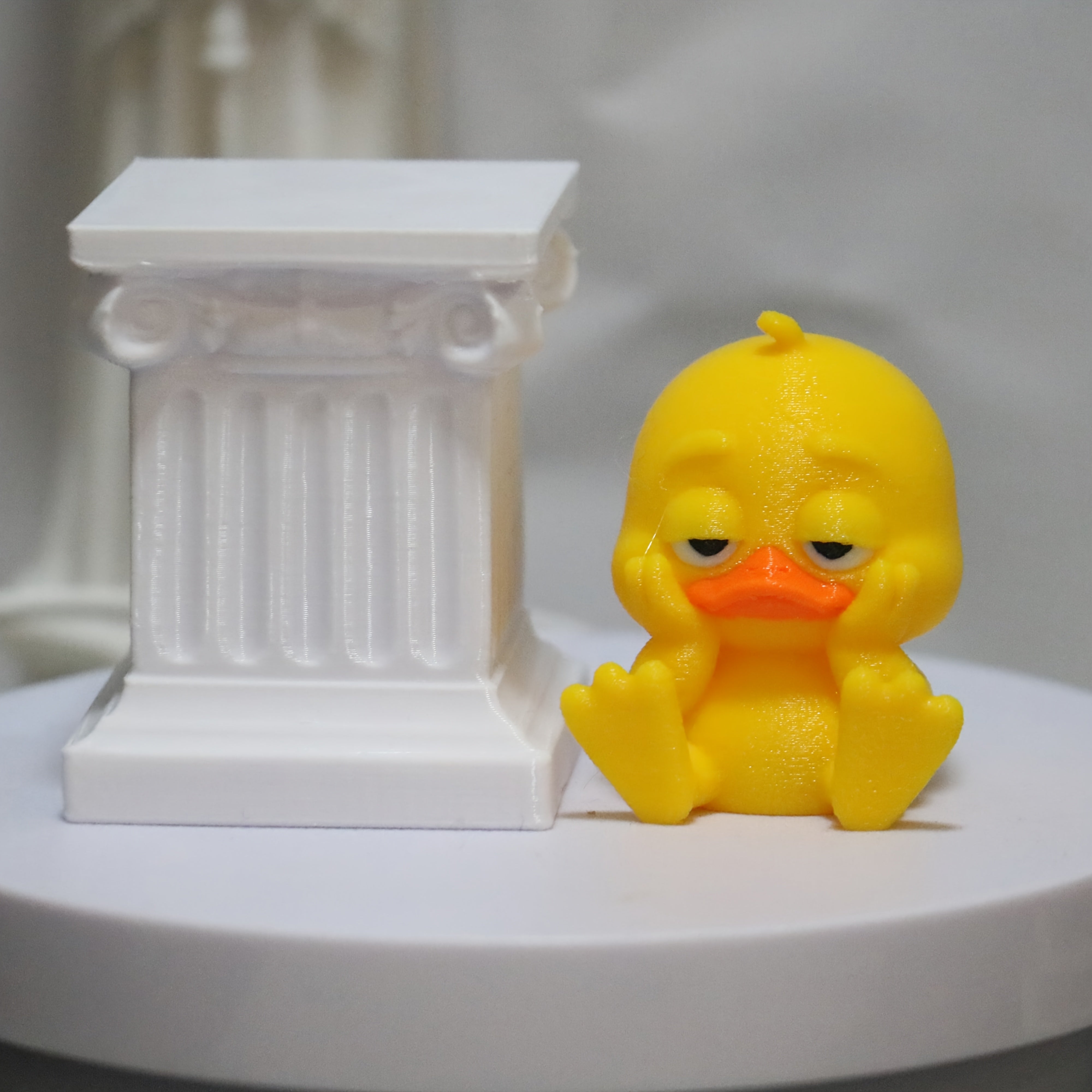 Love duck figurine with heart gesture for home decor and gifts