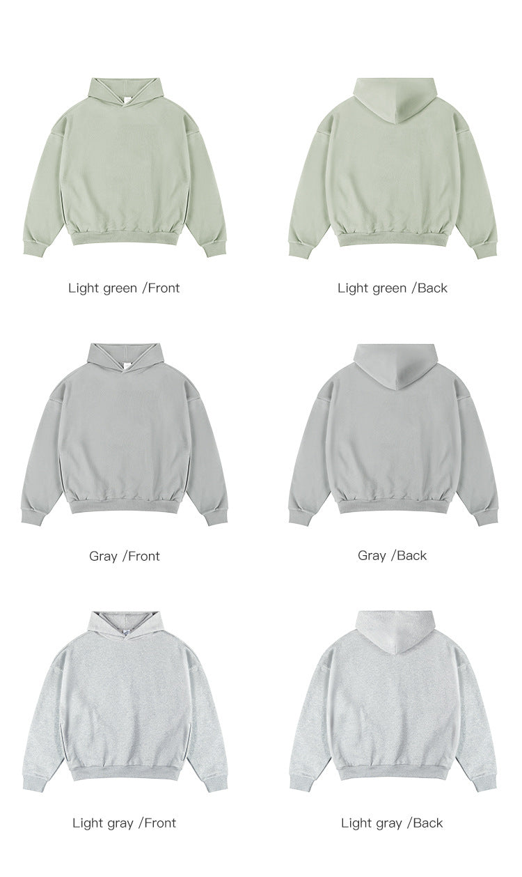 Unisex Fleece-Lined Drop Shoulder Casual Pullover Sweater