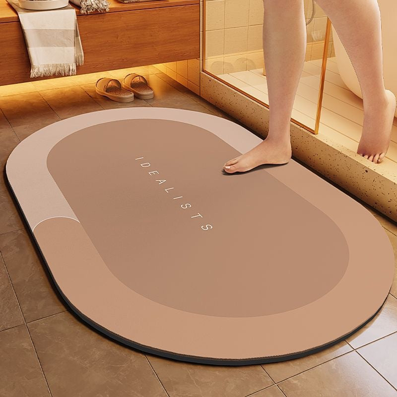 Minimalist Diatomaceous Earth Bathroom Mat for Quick Water Absorption and Drying