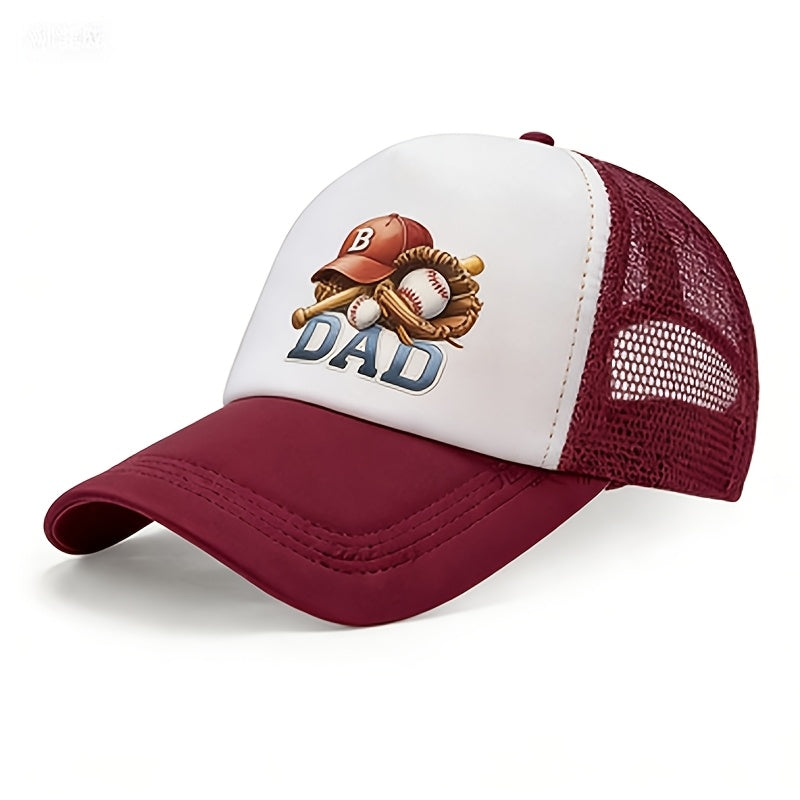 Baseball Printed Duckbill Baseball Cap with Mesh Back
