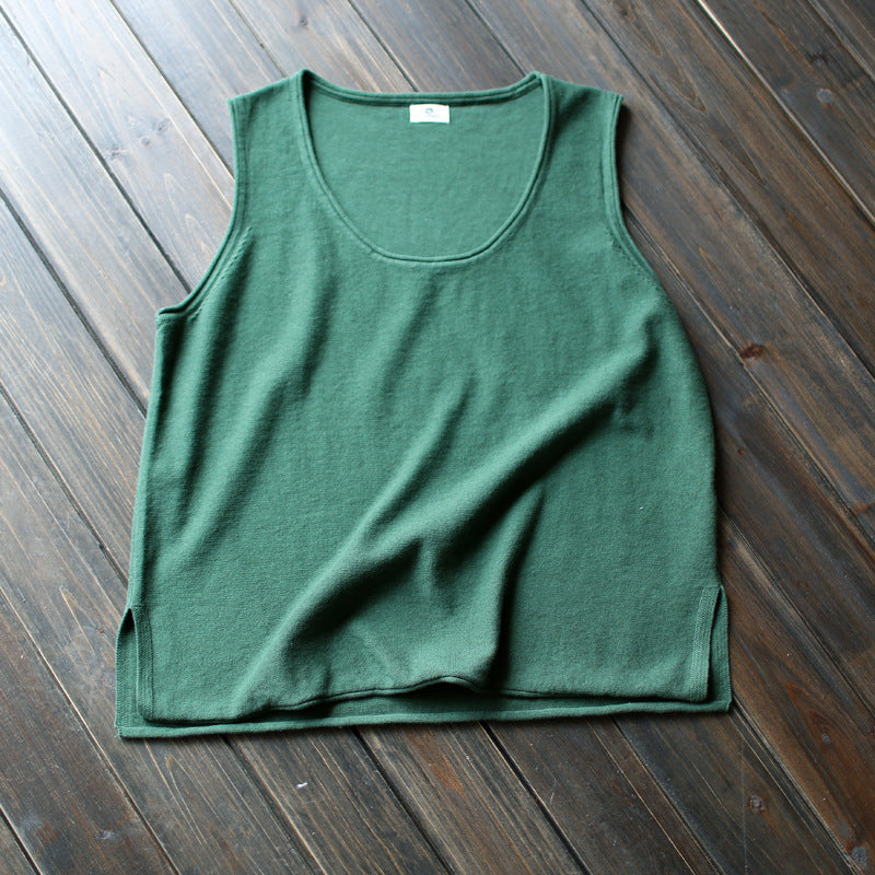 Distressed Artistic Women's Loose Cotton Vest