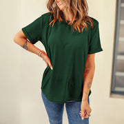 Soft & Stylish Women's Solid Color Crew‑Neck T‑Shirt – Comfort