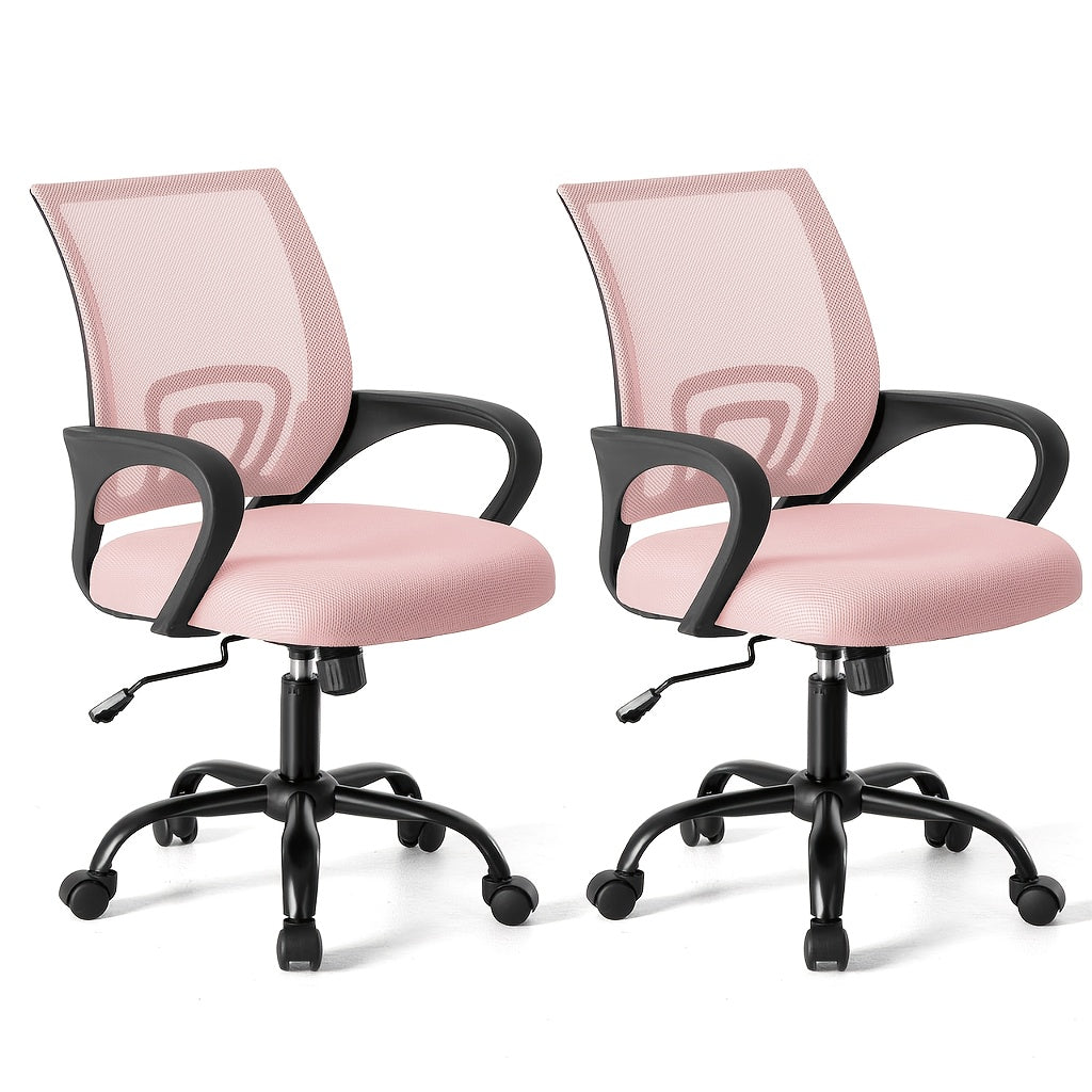 Ergonomic Mid-Back Office Desk Chair with Lumbar Support and Rocking Mode