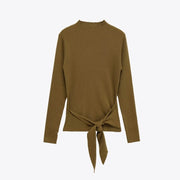 Chic Slim-Fit Long Sleeve Top with Bow
