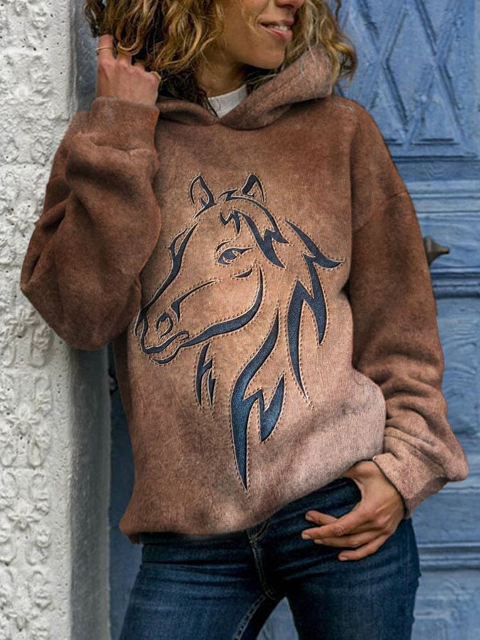Haunted House 3D Bull Head Graphic Hoodie