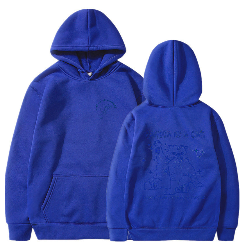 Cozy Cartoon Couple Velvet Hooded Sweatshirt