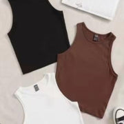 Solid Color Three-Piece Home Vest Set – Lightweight Fitness Top