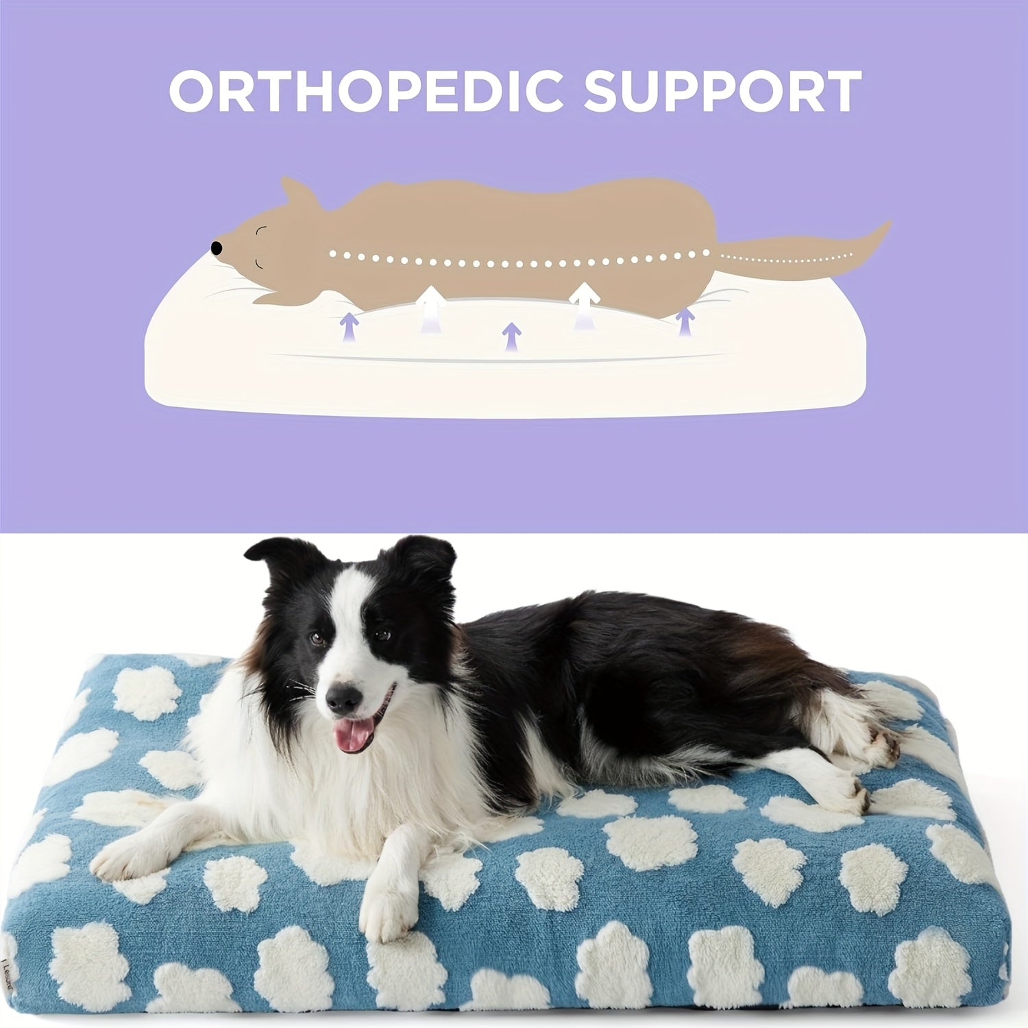 Plush Cute Large Pet Bed, 1118110cm/44324in 3D Cloud Pattern Dog Bed, Soft And Comfortable Warm Cat Bed With Plastic Bottom, Suitable For Small Dogs, Medium Dogs, And Cats In Autumn And Winter,