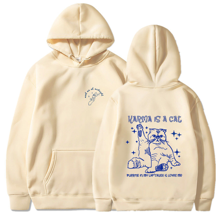 Cozy Cartoon Couple Velvet Hooded Sweatshirt