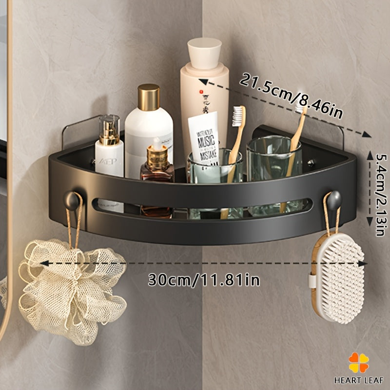 Triangular Corner Shelf - Wall-Mounted No-Drill Bathroom Organizer, Rust-Resistant Storage Rack for Shower, Toilet and Cosmetics