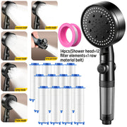 6‑Mode Handheld Shower Head Set – Includes 1 Shower Head, 12 Filter Cartridges and PTFE Tape