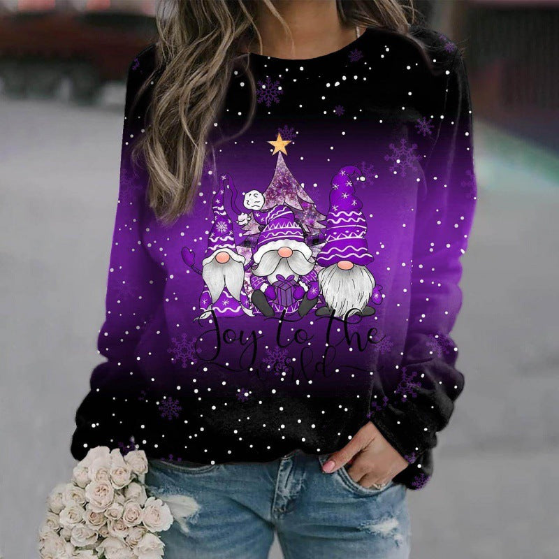 Festive 3D Print Christmas Oversized Knit Sweater
