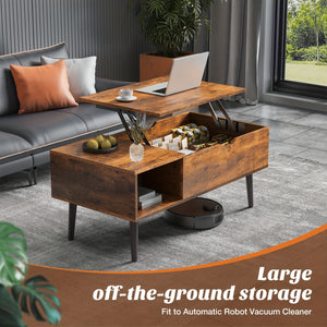 Lift Top Coffee Table(Free Shipping) For Living Room With Hidden Storage Compartment, With Adjustable Storage Shelf For Living Room, Vintage Style, Durable Wood Construction, Lift-top Drawer Modern...