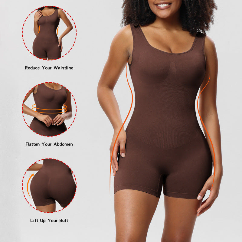 Nylon Push-Up Yoga Bodysuit for Workout & Fitness