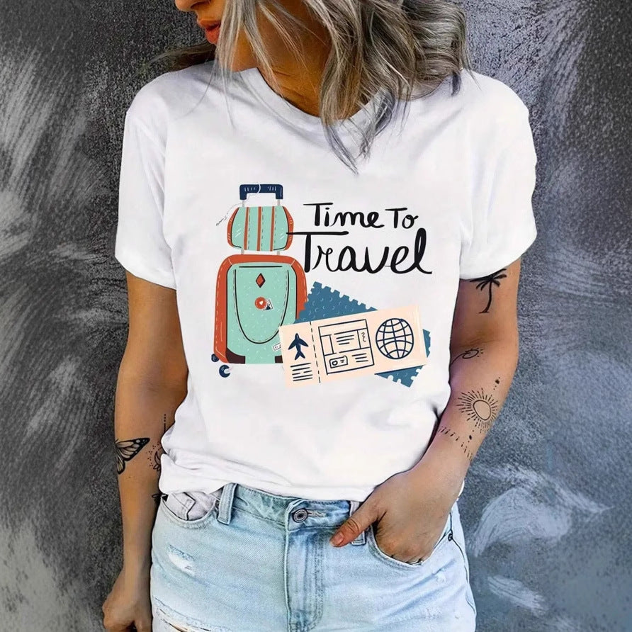 Floral Print Short Sleeve Crew Neck Top – Soft Milk Silk