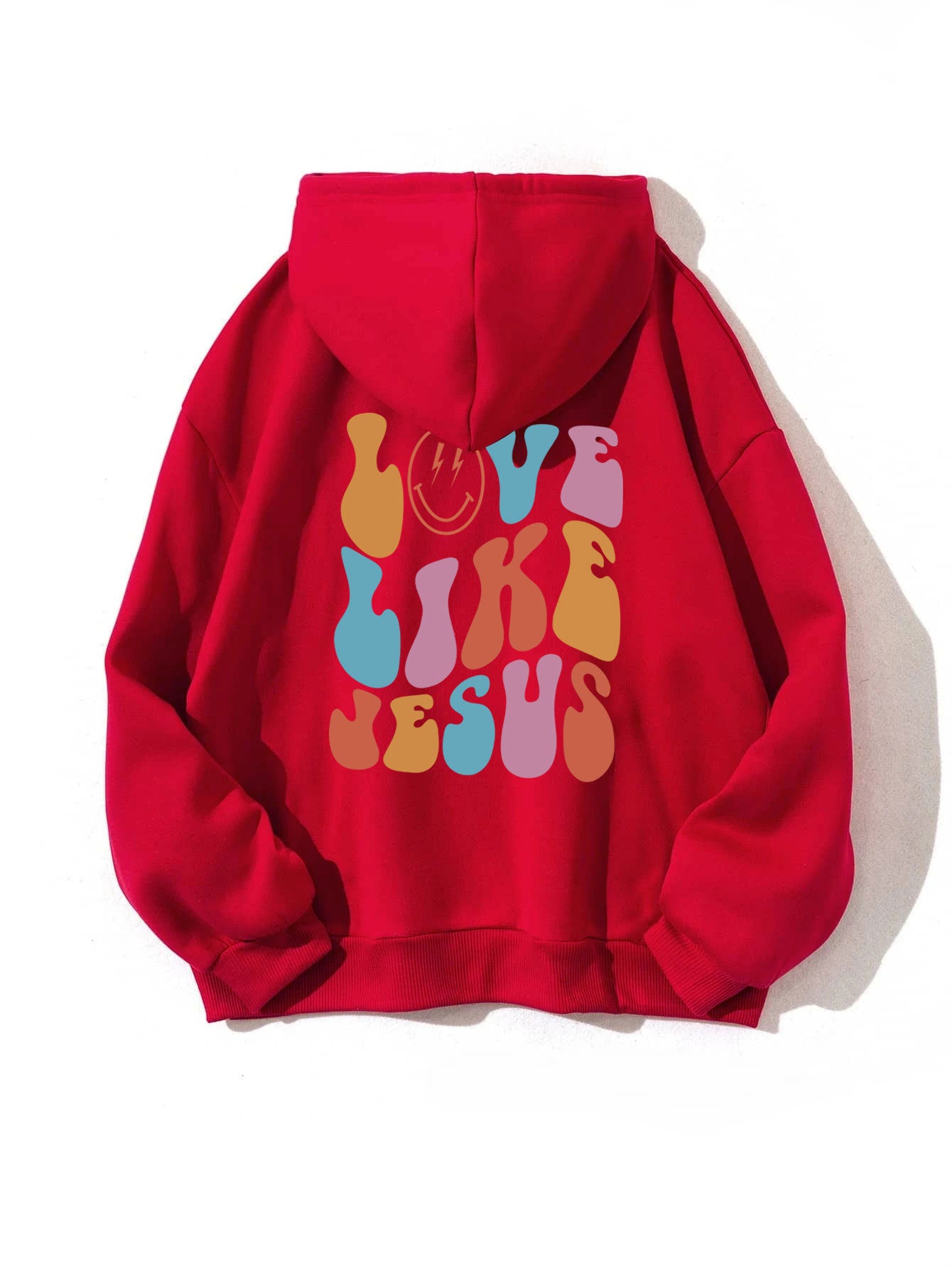Cozy Streetwear Letter Print Brushed Hoodie with Pocket