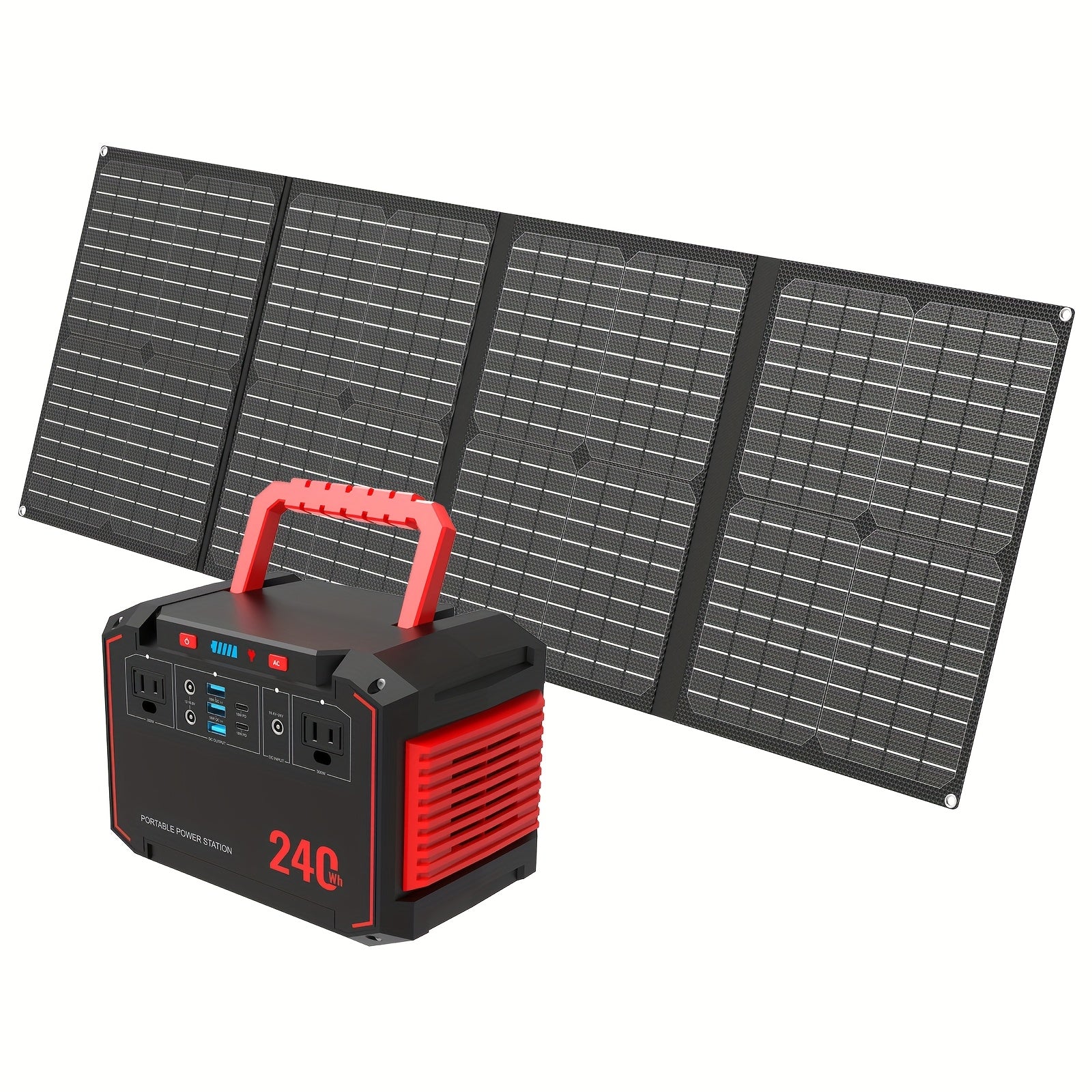 350W/150W Peak Solar Generator Portable Power Station with 40W/30W/21W Solar Panels Included, 240Wh/111Wh/88.8Wh Solar Power Bank AC DC USB Ports for Camping Tents, Emergency Outdoor Home Use...