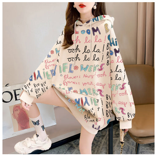 Women's Mid-Length Hooded Sweatshirt