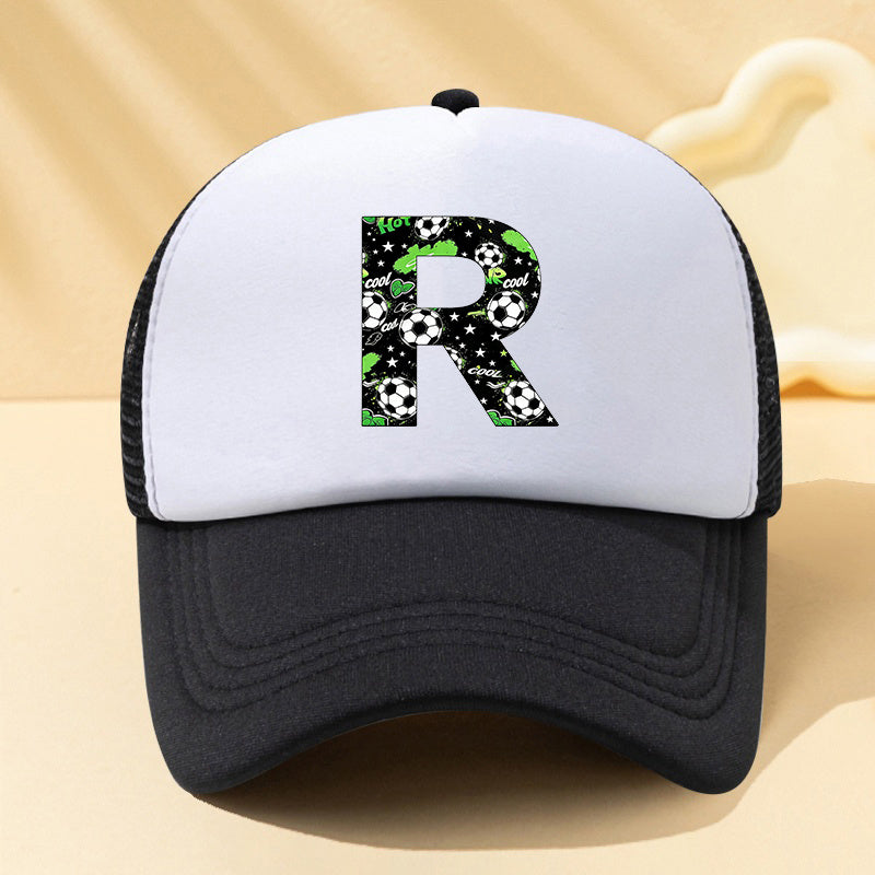 Football Letter Mesh Trucker Cap for Kids in Summer Colors