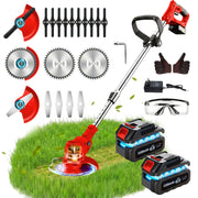 Portable Cordless Electric Lawn Mower and Trimmer with High‑Capacity Lithium‑Ion Battery and 3 Blade Types