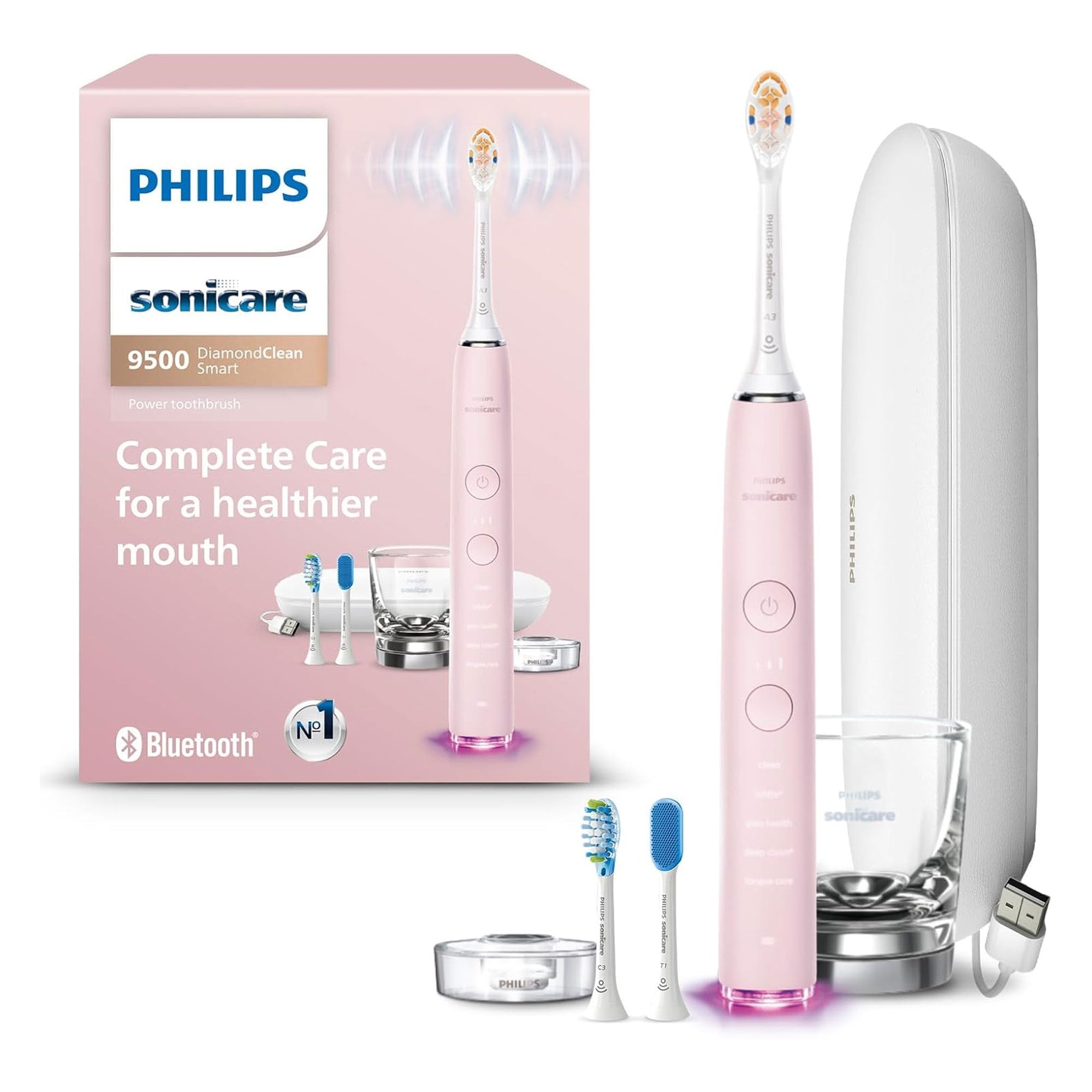 Pink Electric Toothbrush with Smart Sonic Technology