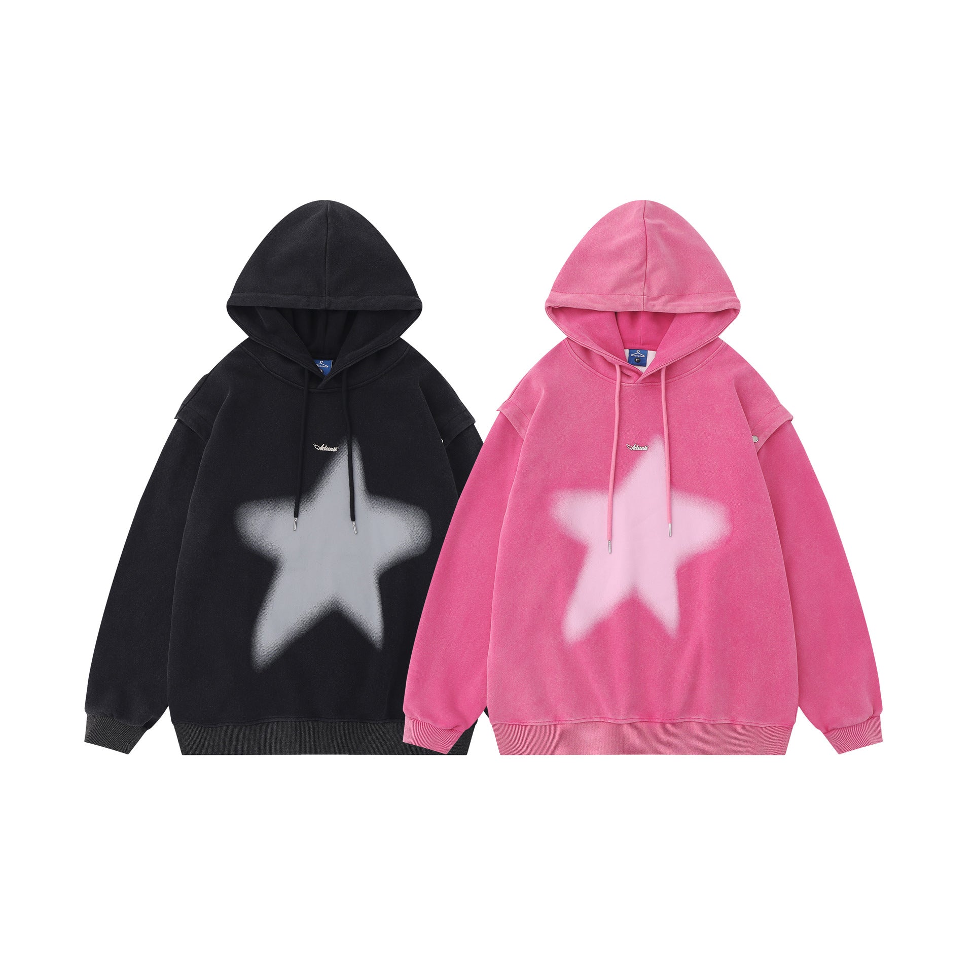 Distressed Graphic Couple's Loose Fit Autumn Sweater