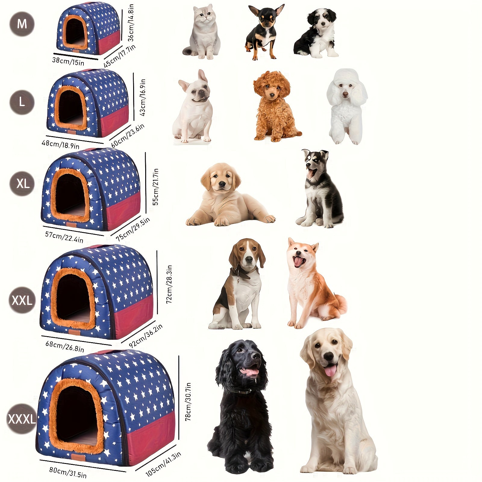 2-in-1 Comfortable All-season Dog Bed For Indoor Soft Puppy House, Detachable Large Dog Bed Cave Warm Pet Sleeping Mat Portable Deep Sleep Tent Pet Supplies 6 Sizes S-xxxl, Dog Bed House, Dog Beds,