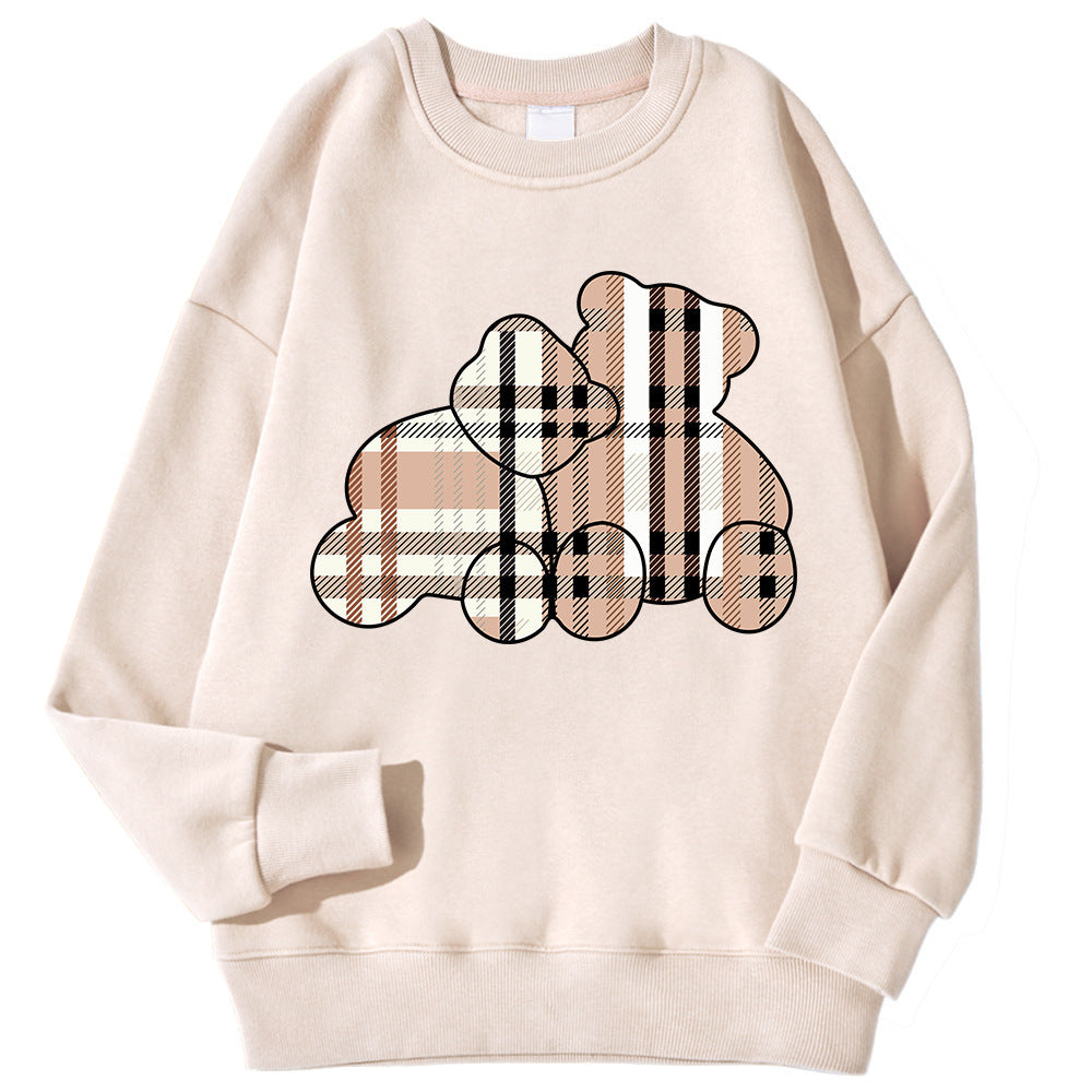 Cute Floral Bear Long Sleeve Pullover Sweater