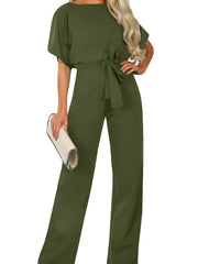 Casual Drawstring Wide-Leg Jumpsuit