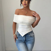 Sleek White Strapless Tube Top – Effortless Style for Work & Play