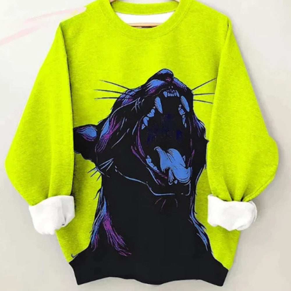 Colorful Cheetah Print Long Sleeve Fashion Sweater