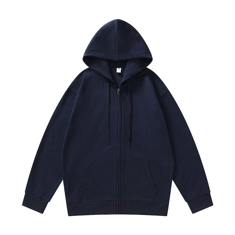 Matching Couple Zip-Up Hoodie Casual Cotton Sweatshirt