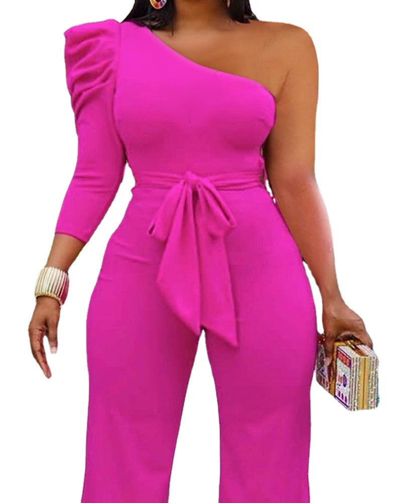 Chic One-Shoulder Wide-Leg Jumpsuit